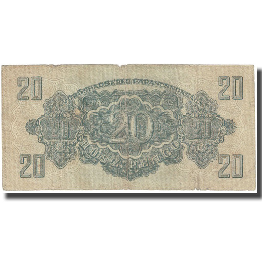Banknote, Hungary, 20 Pengö, 1944, Undated (1944), KM:M6b, VF(20-25)