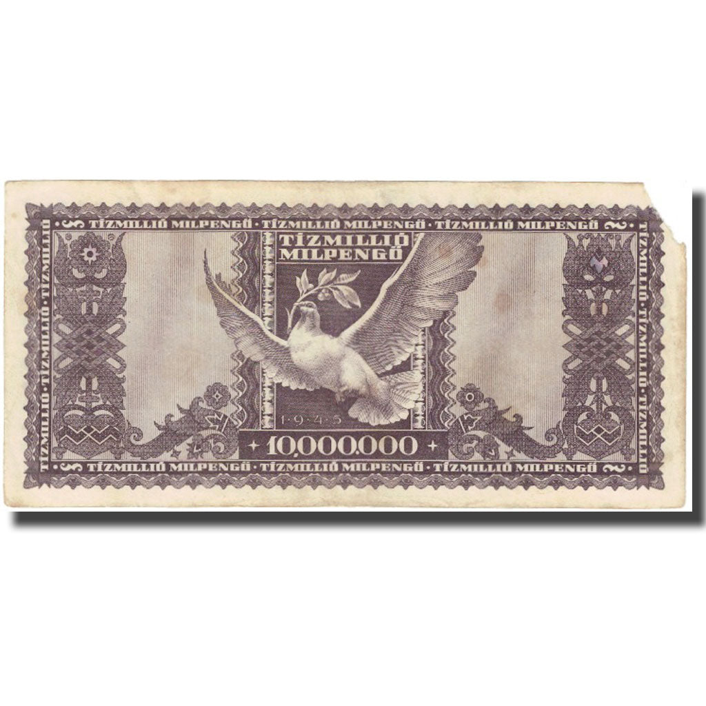 Banknote, Hungary, 10 Million Milpengö, 1946, 1946-03-18, KM:129, VG(8-10)
