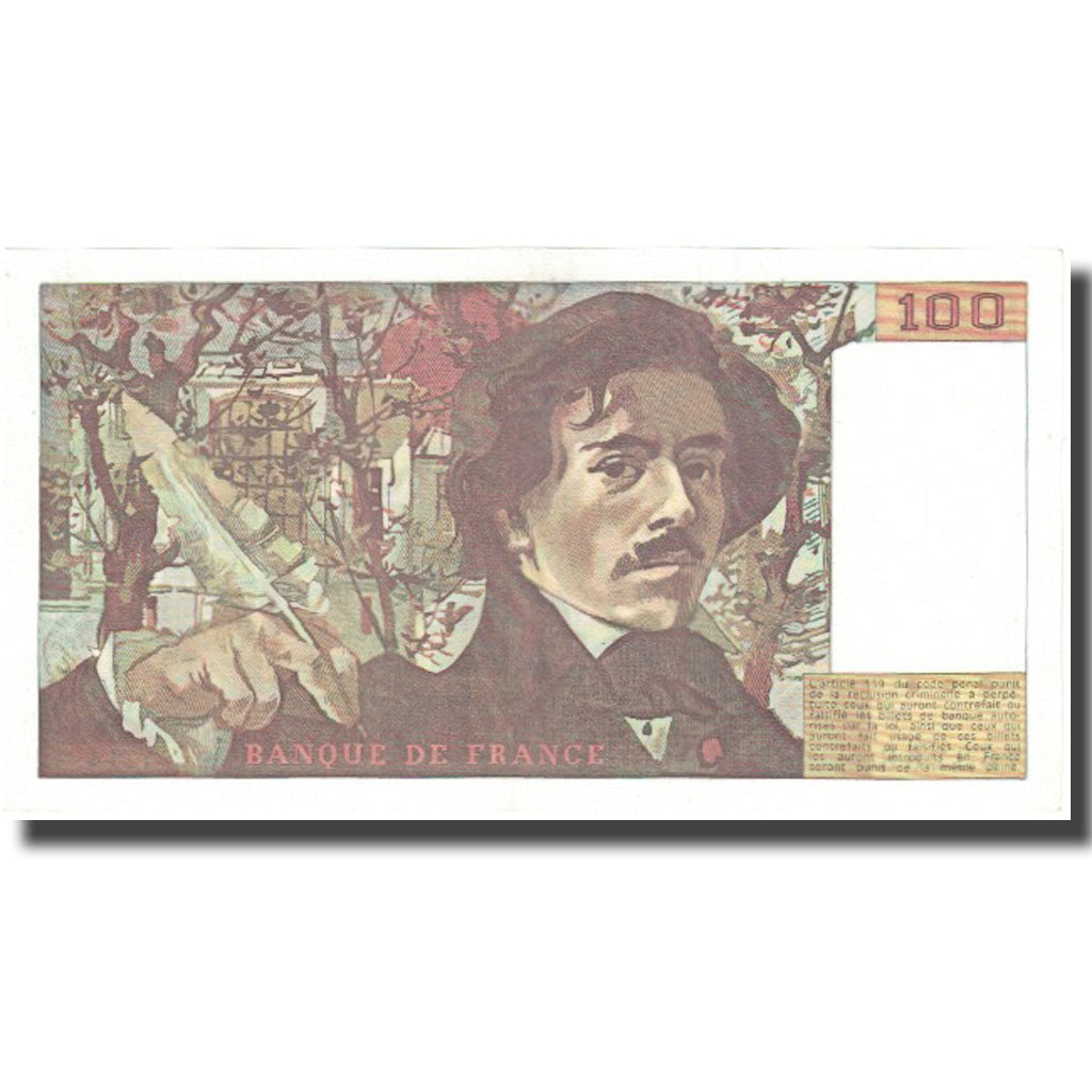 France, 100 Francs, Delacroix, 1979, 1979, AU(55-58), Fayette:69.02C, KM:154a
