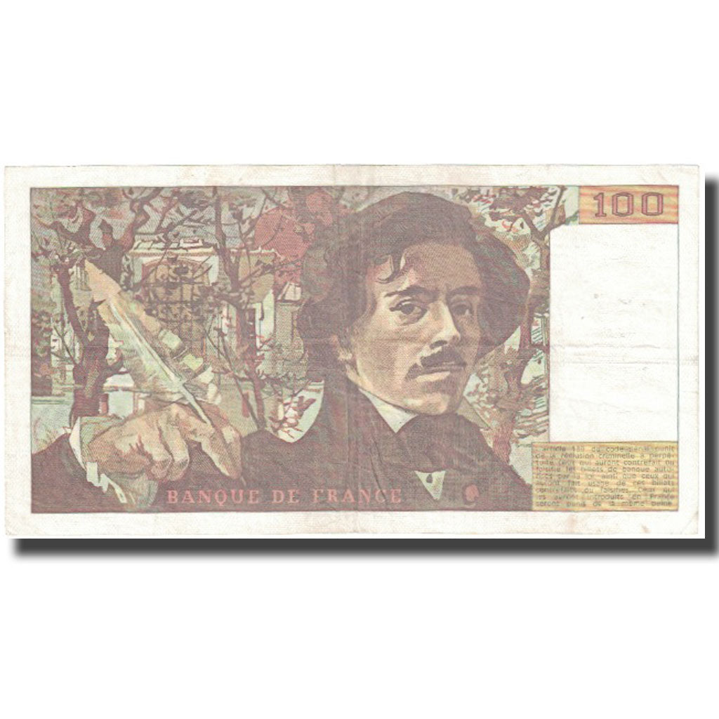 Francia, 100 Francs, Delacroix, 1984, BB, Fayette:69.08a, KM:154b