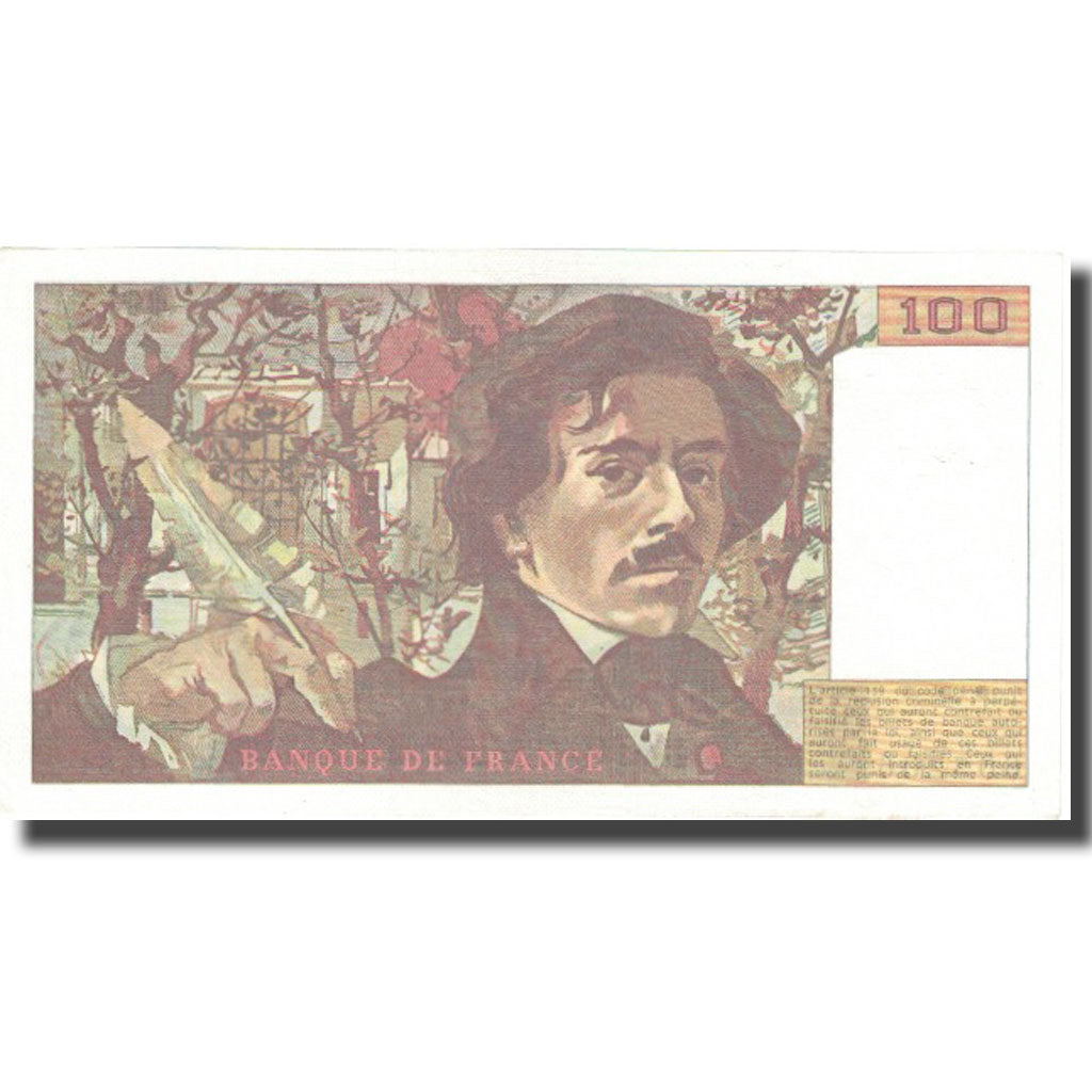 France, 100 Francs, Delacroix, 1984, UNC(65-70), Fayette:69.08a, KM:154b
