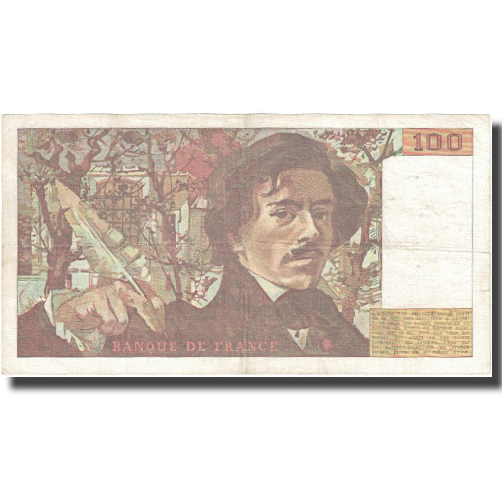 Francia, 100 Francs, Delacroix, 1985, BB, Fayette:69.09, KM:154b