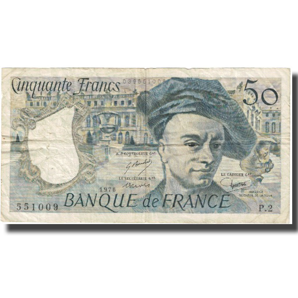 Francja, 50 Francs, Quentin de La Tour, 1976, EF(40-45), Fayette:67.1, KM:152a