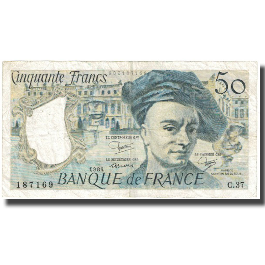 Francja, 50 Francs, Quentin de La Tour, 1984, EF(40-45), Fayette:67.10, KM:152b