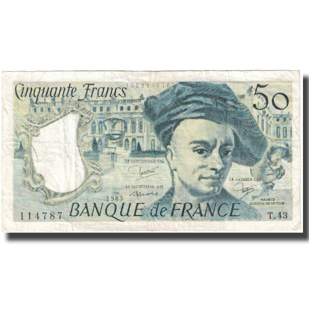 Francja, 50 Francs, Quentin de La Tour, 1985, EF(40-45), Fayette:67.11, KM:152b