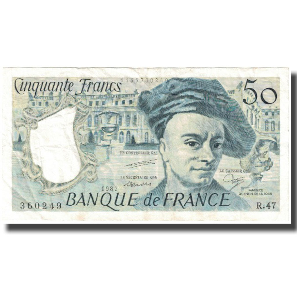 Francja, 50 Francs, Quentin de La Tour, 1987, EF(40-45), Fayette:F67.13, KM:152c