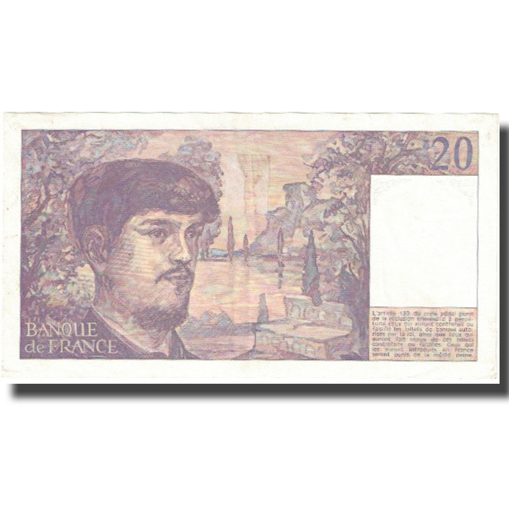 Francja, 20 Francs, Debussy, 1981, AU(55-58), Fayette:66.2, KM:151a