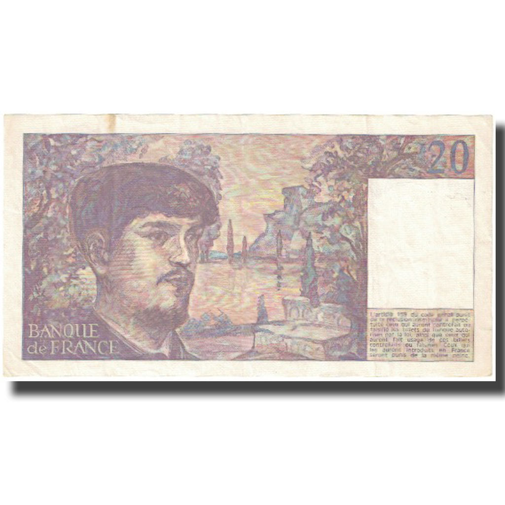 France, 20 Francs, Debussy, 1983, EF(40-45), Fayette:66.4, KM:151a