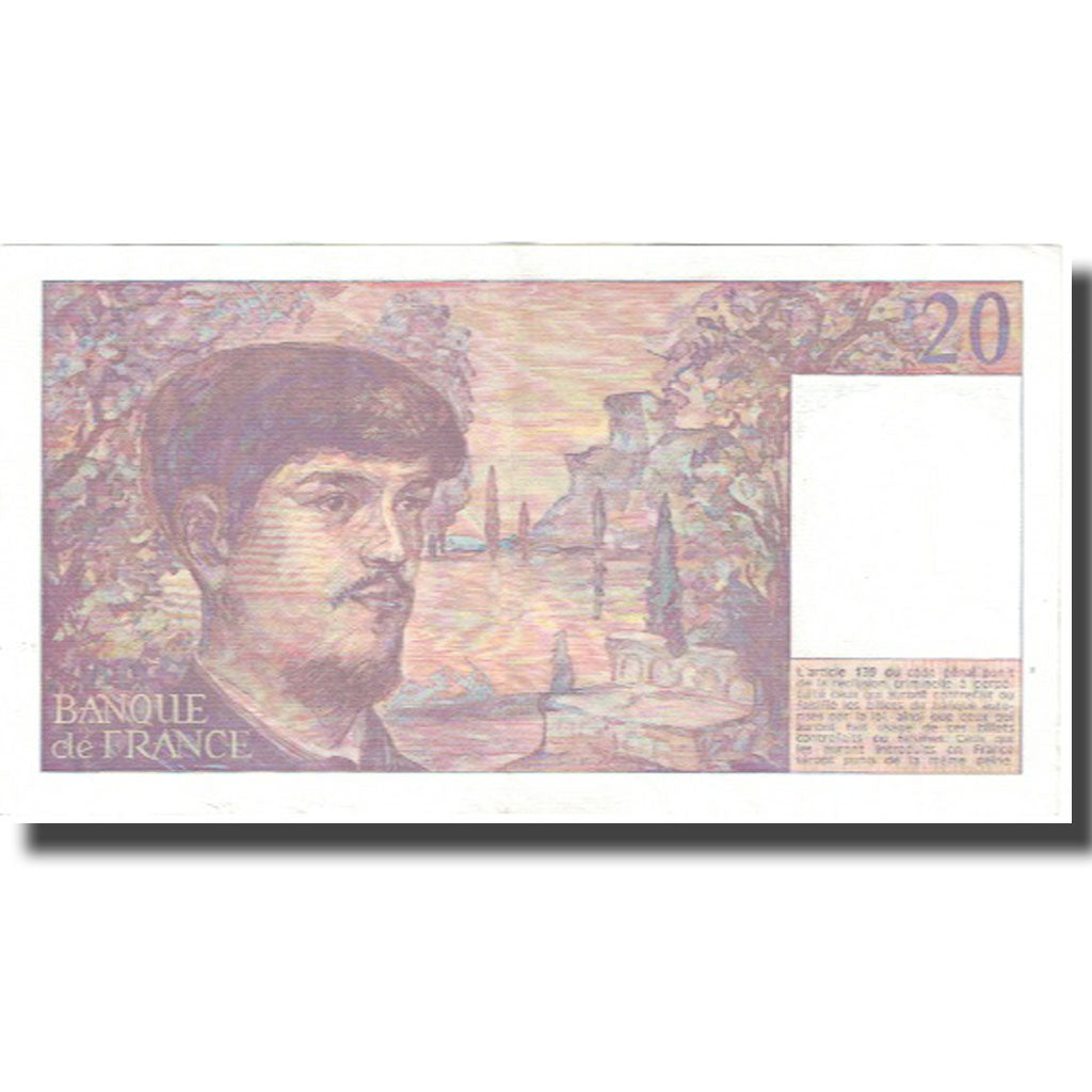 Francja, 20 Francs, Debussy, 1987, AU(55-58), Fayette:66.8, KM:151b