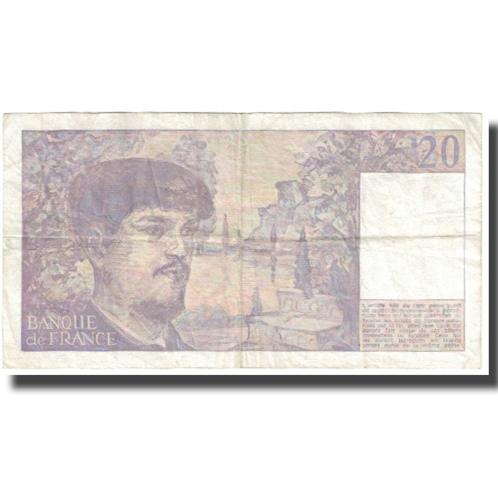 France, 20 Francs, Debussy, 1989, EF(40-45), Fayette:66.10, KM:151c