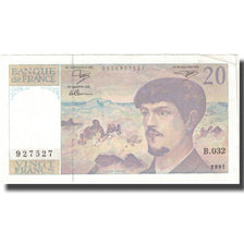 France, 20 Francs, Debussy, 1991, EF(40-45), Fayette:66Bis.2, KM:151e