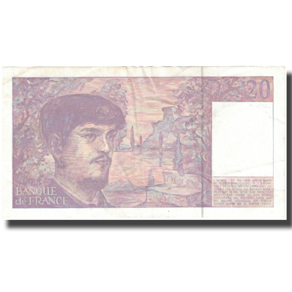 França, 20 Francs, Debussy, 1991, EF(40-45), Fayette:66Bis.2, KM:151e