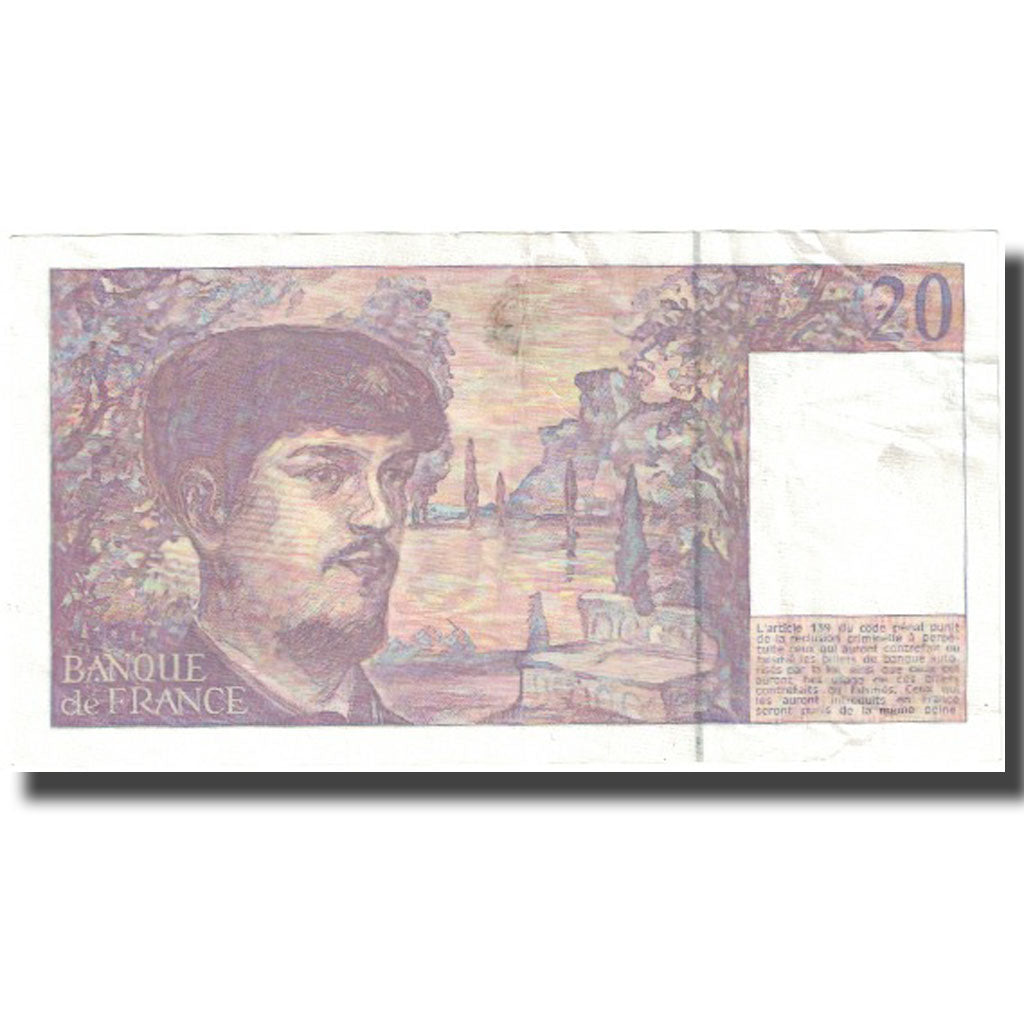 Francia, 20 Francs, Debussy, 1993, BB, Fayette:66 bis.4, KM:151f