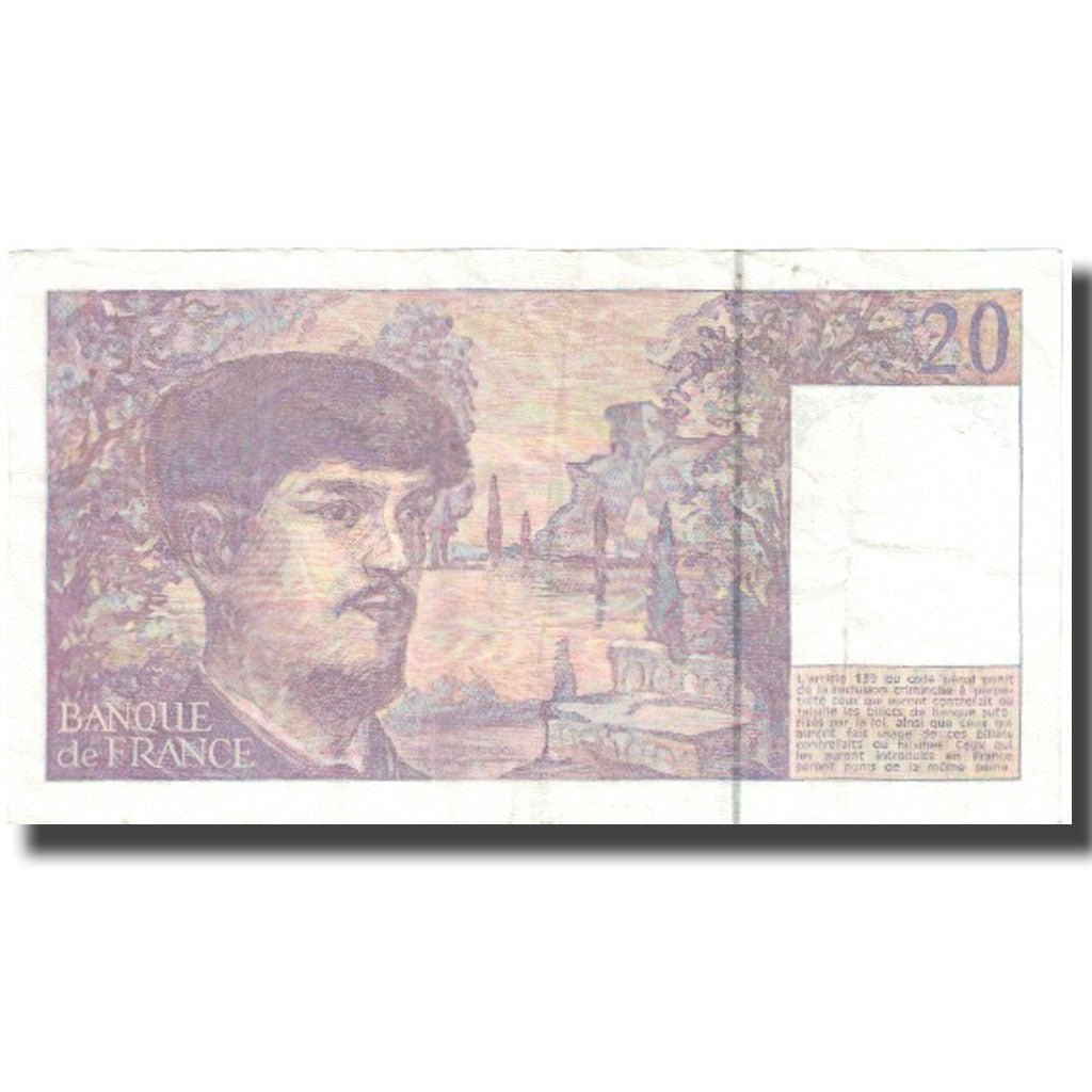 França, 20 Francs, Debussy, 1993, EF(40-45), Fayette:66bis.5, KM:151g