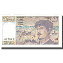 Frankrijk, 20 Francs, Debussy, 1993, SUP, Fayette:66bis.5, KM:151g