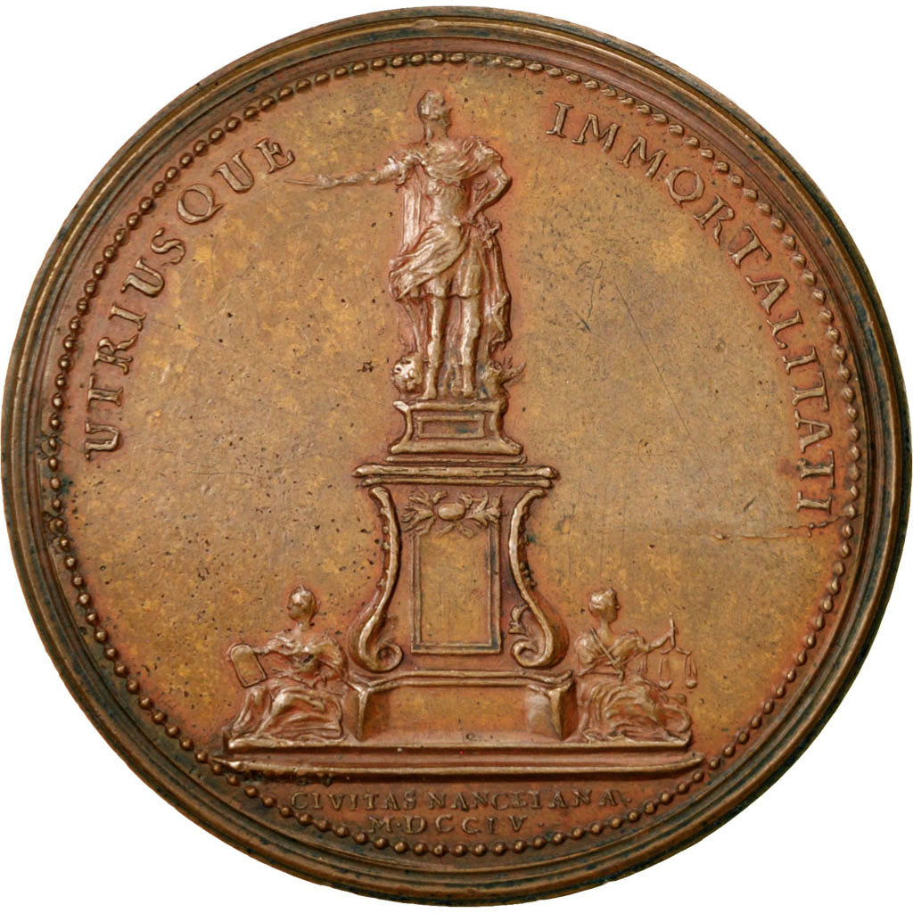 FRANCE, History, Louis XIV, Medal, 1754, AU(55-58), Copper, 50, 52.00