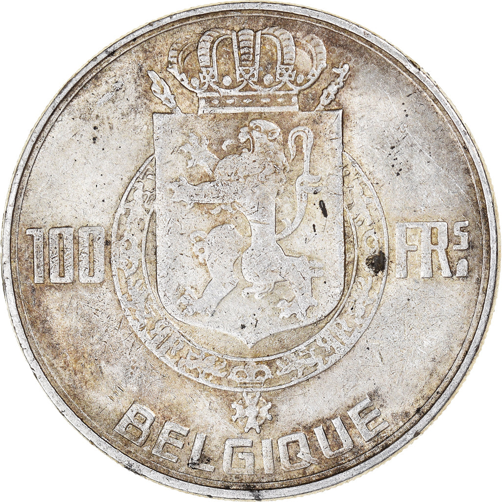 Coin, Belgium, 100 Francs, 100 Frank, 1948, EF(40-45), Silver, KM:138.1