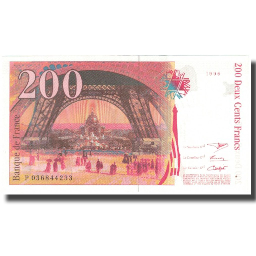 Francja, 200 Francs, Eiffel, 1996, AU(55-58), Fayette:75.2, KM:159a