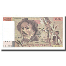 France, 100 Francs, Delacroix, 1993, TTB, Fayette:69bis.05, KM:154g