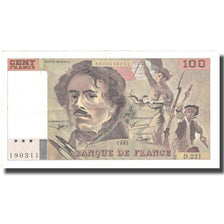 Francja, 100 Francs, Delacroix, 1993, EF(40-45), Fayette:69bis.7, KM:154g