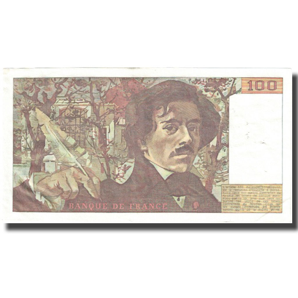 France, 100 Francs, Delacroix, 1978, UNC(63), Fayette:68.1, KM:154a