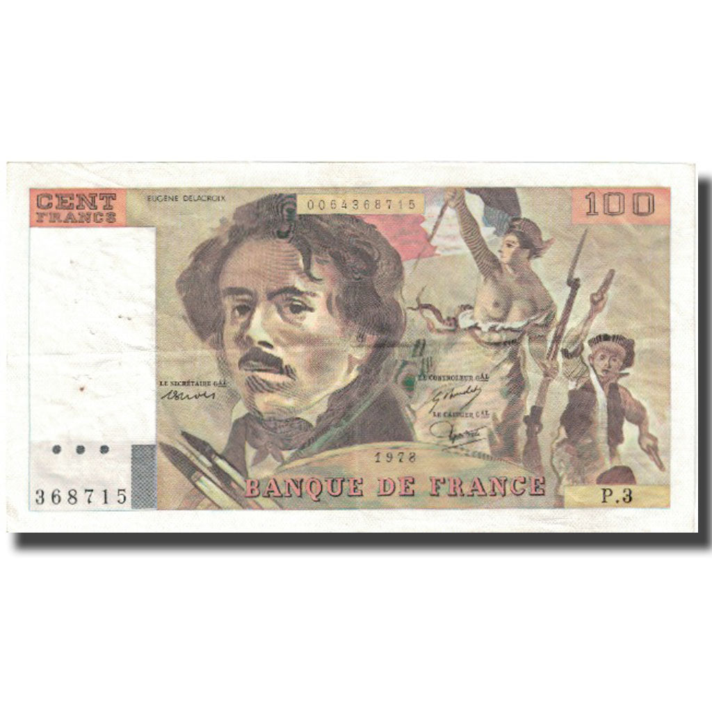 Francia, 100 Francs, Delacroix, 1978, SPL, Fayette:69.1b, KM:154a