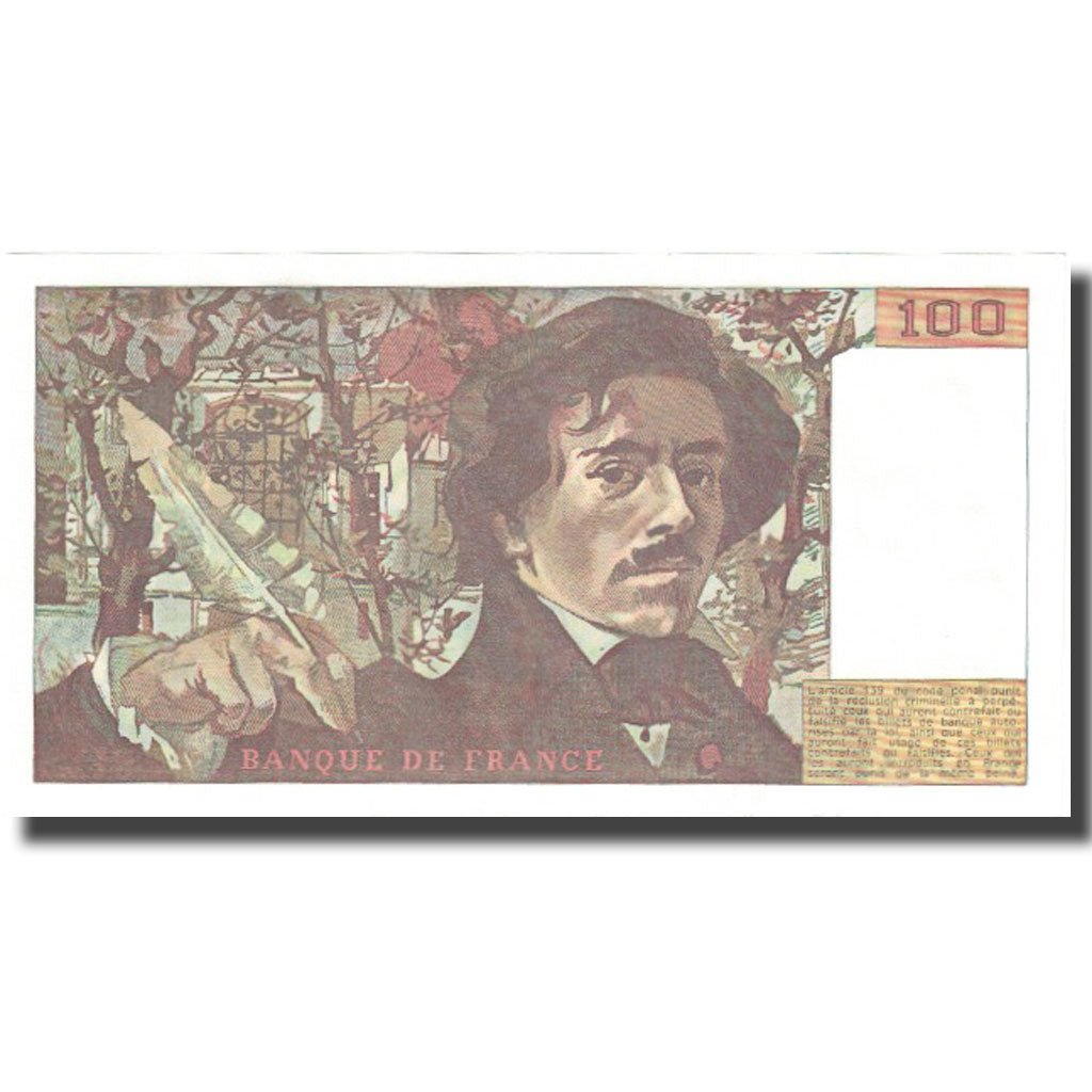 France, 100 Francs, Delacroix, 1978, UNC(65-70), Fayette:69.2c, KM:154a