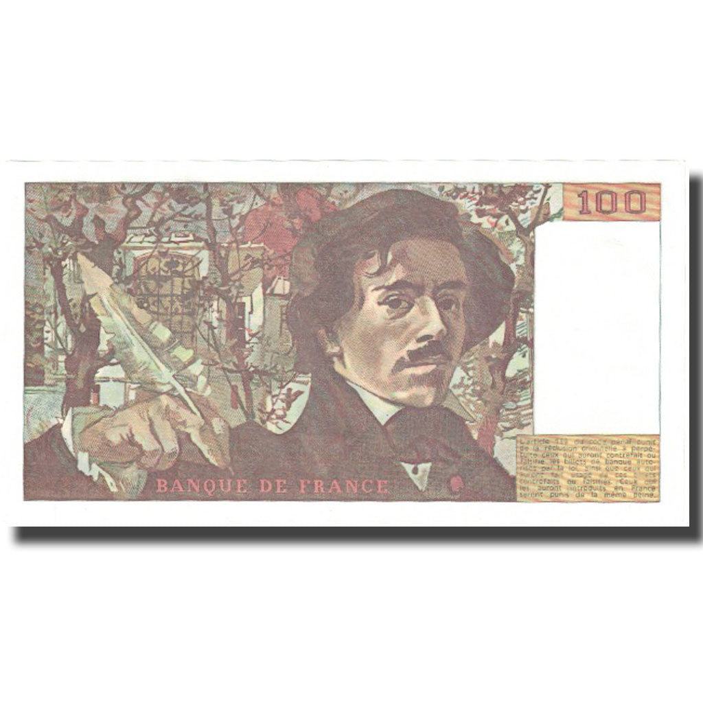 France, 100 Francs, Delacroix, 1978, UNC(65-70), Fayette:69.2c, KM:154a