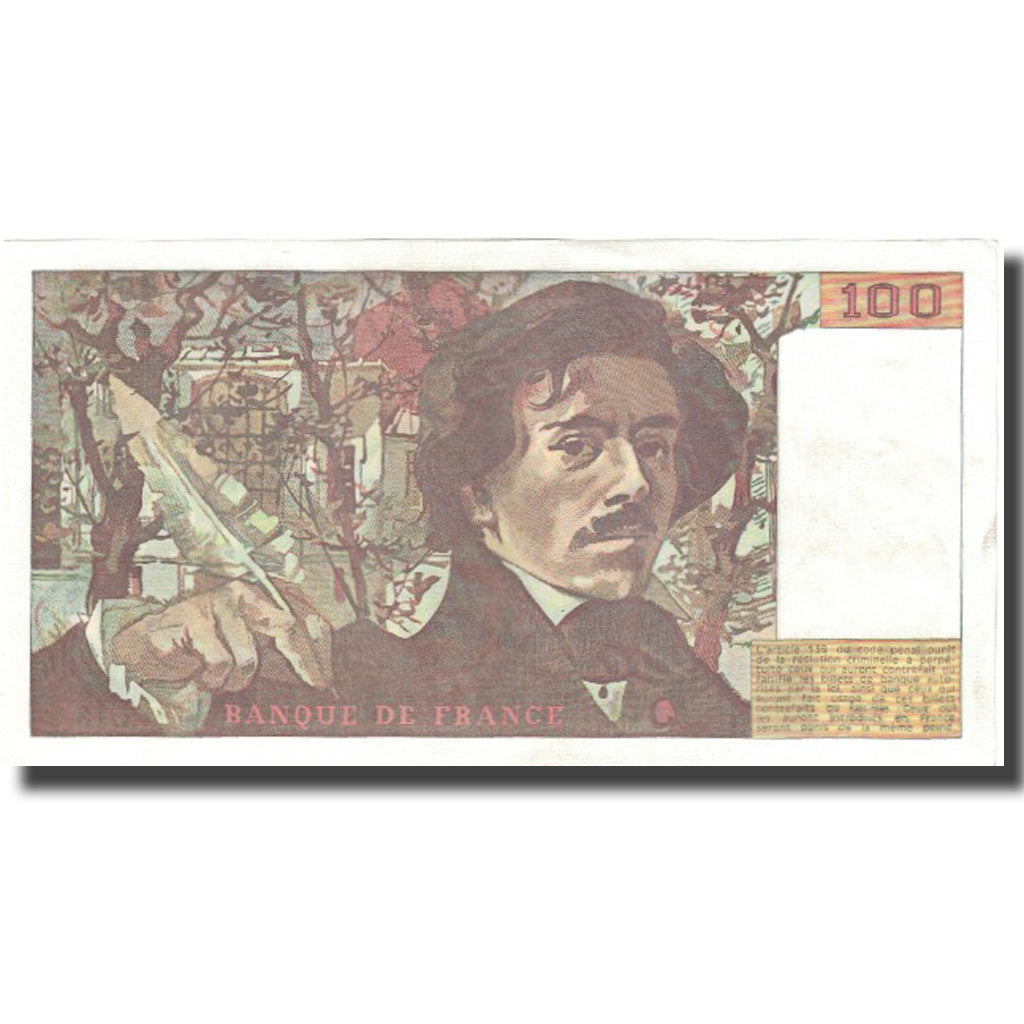 France, 100 Francs, Delacroix, 1978, UNC(65-70), Fayette:69.2c, KM:154a