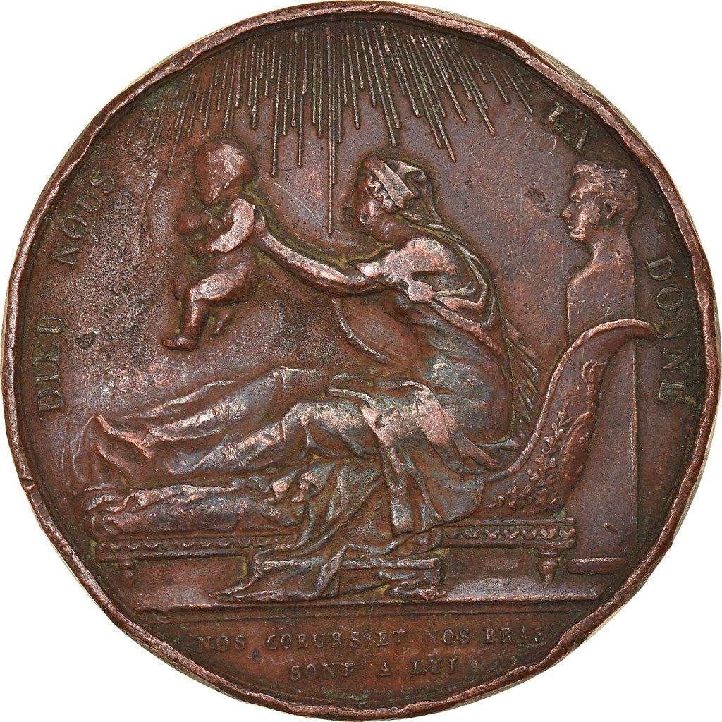 France, Médaille, Naissance du Comte de Chambord, History, 1820, Gayrard, TB