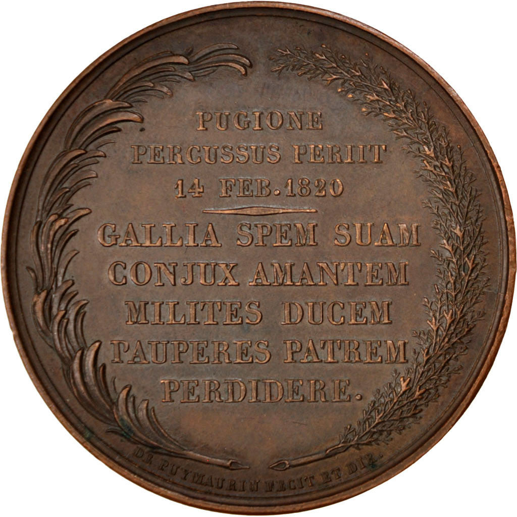 FRANCE, Politics, Society, War, Louis XVIII, Medal, 1820, AU(50-53), Gayrard,...