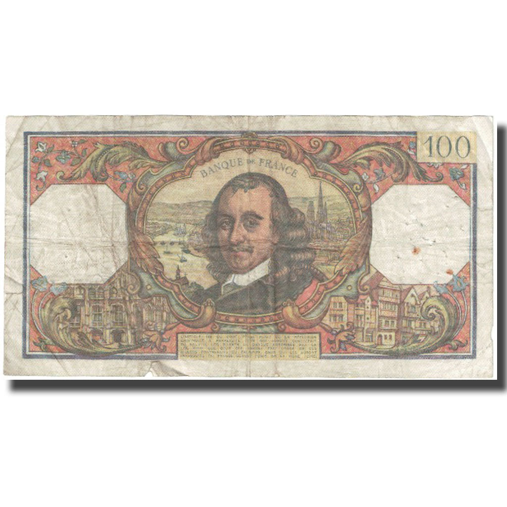 France, 100 Francs, Corneille, 1969, 1969-06-05, VF(20-25), Fayette:65.27