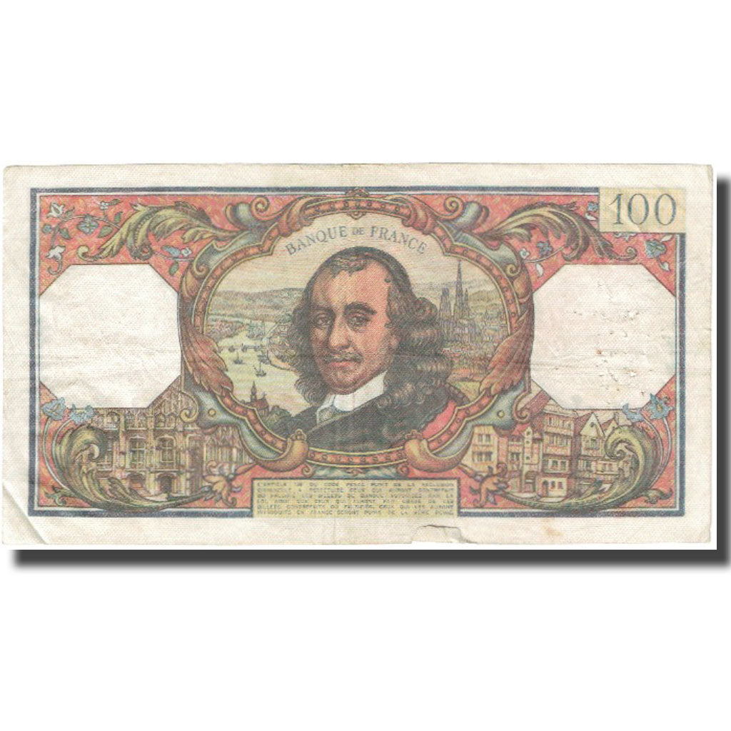 France, 100 Francs, Corneille, 1968, 1968-09-05, VF(20-25), Fayette:65.29