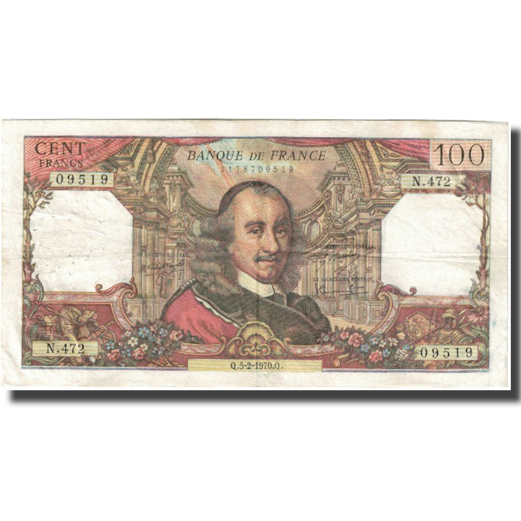 Frankrijk, 100 Francs, Corneille, 1970, 1970-02-05, TB, Fayette:65.30, KM:149c