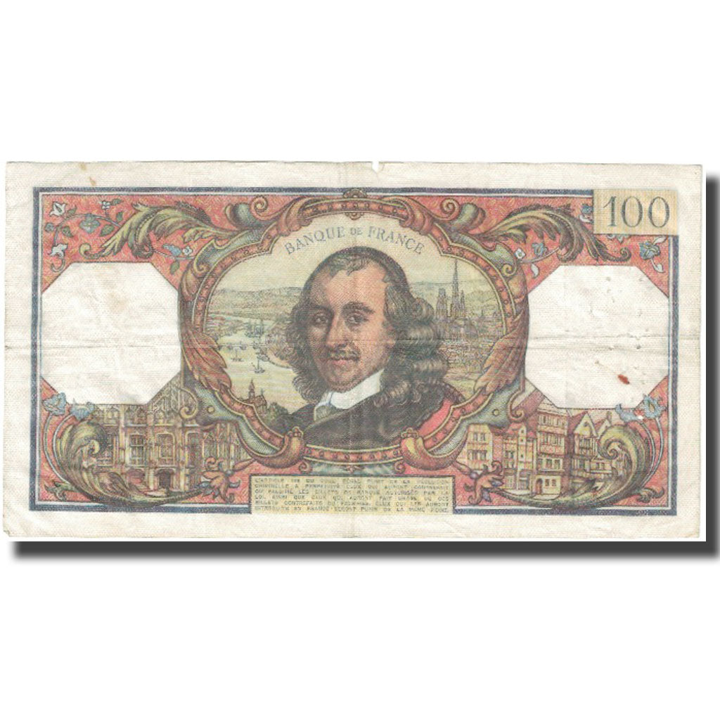 France, 100 Francs, Corneille, 1970, 1970-04-02, VF(20-25), Fayette:65.31