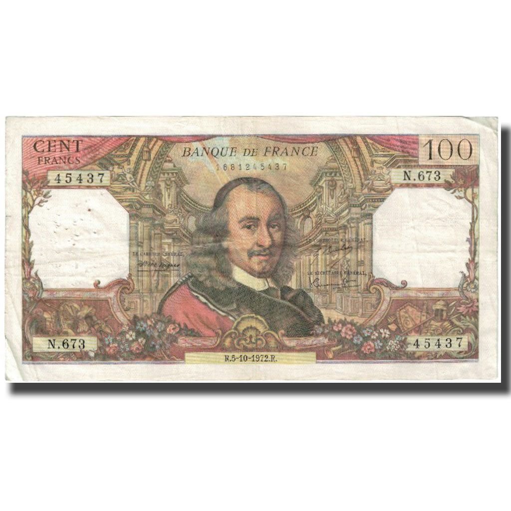 Francia, 100 Francs, Corneille, 1972, 1972-10-05, BC, Fayette:65.40, KM:149d