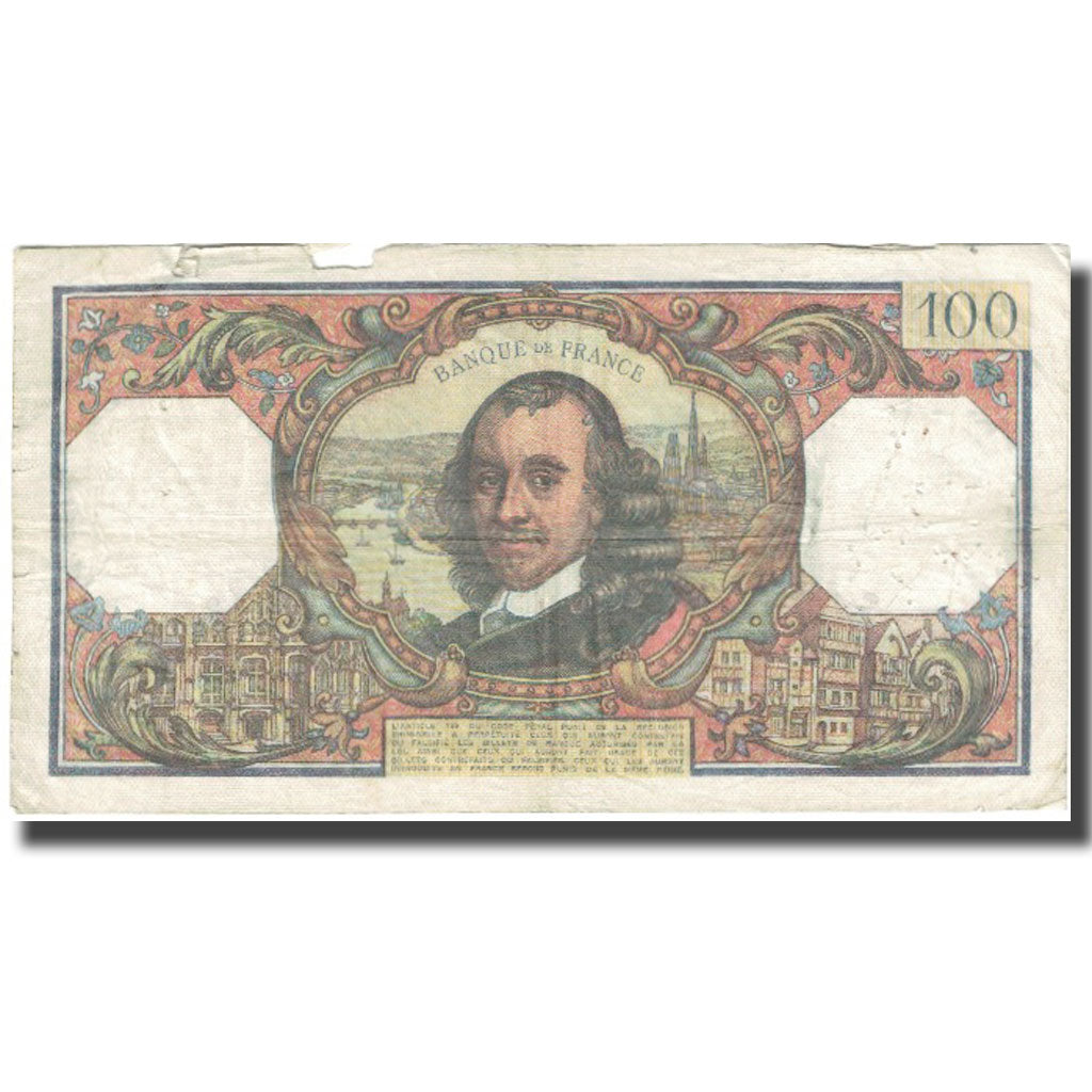 France, 100 Francs, Corneille, 1973, 1973.04.01, VF(20-25), Fayette:65.41