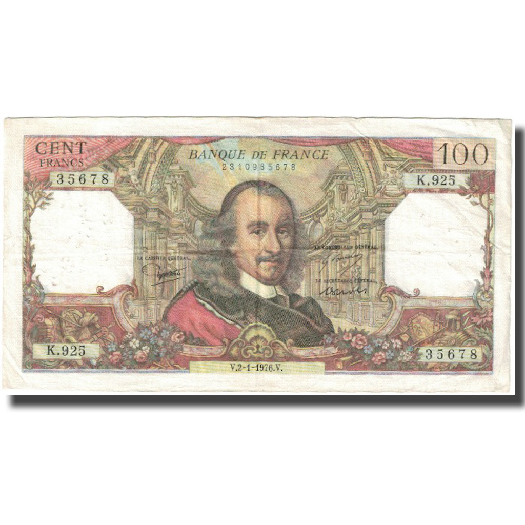 France, 100 Francs, Corneille, 1976, 1976-01-02, TB, Fayette:65.51, KM:149f