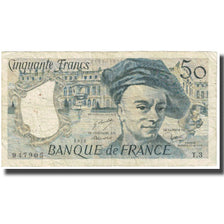 Francja, 50 Francs, Quentin de La Tour, 1976, VG(8-10), Fayette:67.1, KM:152a
