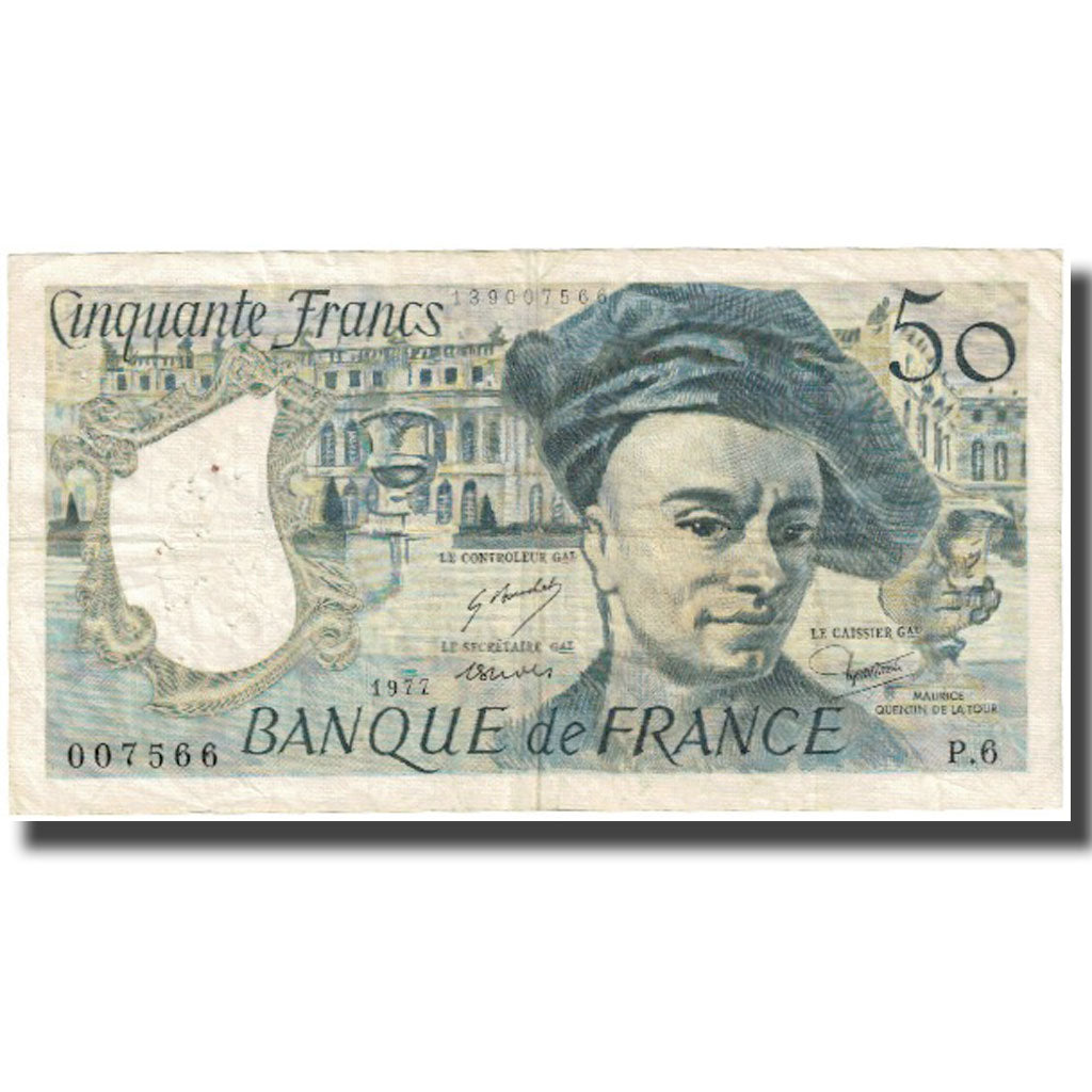 France, 50 Francs, Quentin de La Tour, 1977, F(12-15), Fayette:67.2, KM:152a