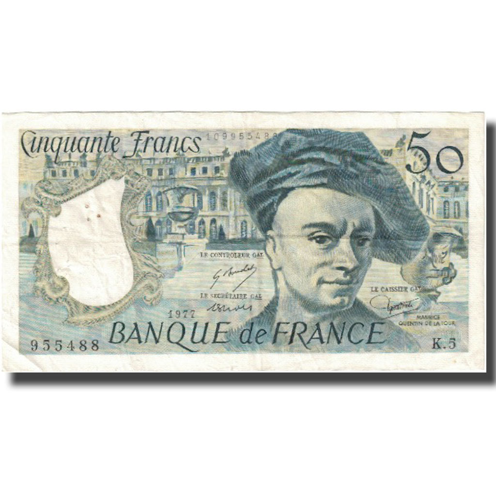 Frankrijk, 50 Francs, Quentin de La Tour, 1977, TB, Fayette:67.2, KM:152a