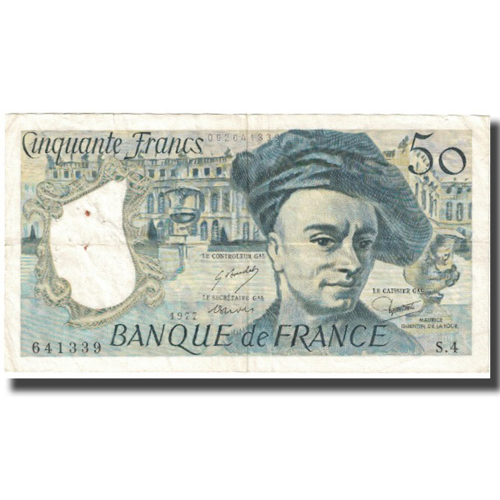 Francja, 50 Francs, Quentin de La Tour, 1977, VF(20-25), Fayette:67.2, KM:152a
