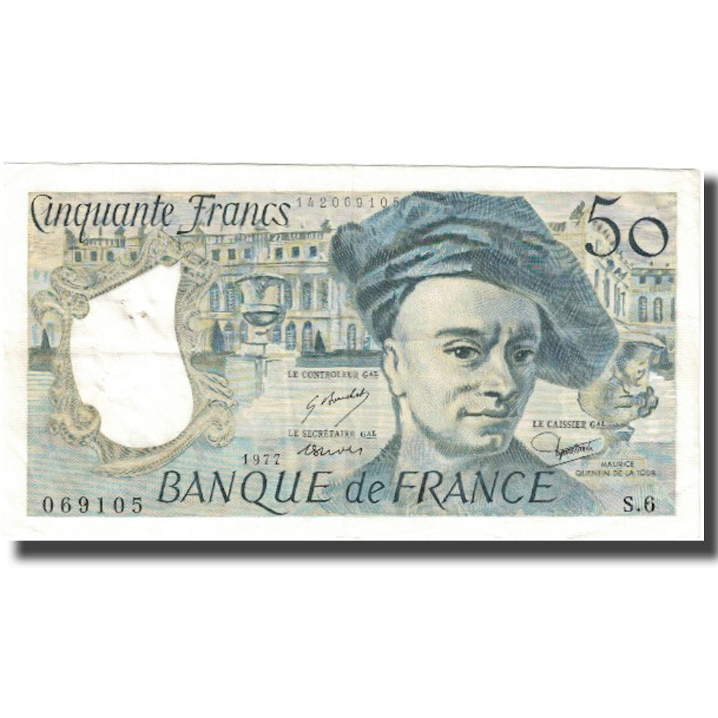 France, 50 Francs, Quentin de La Tour, 1977, EF(40-45), Fayette:67.2, KM:152a