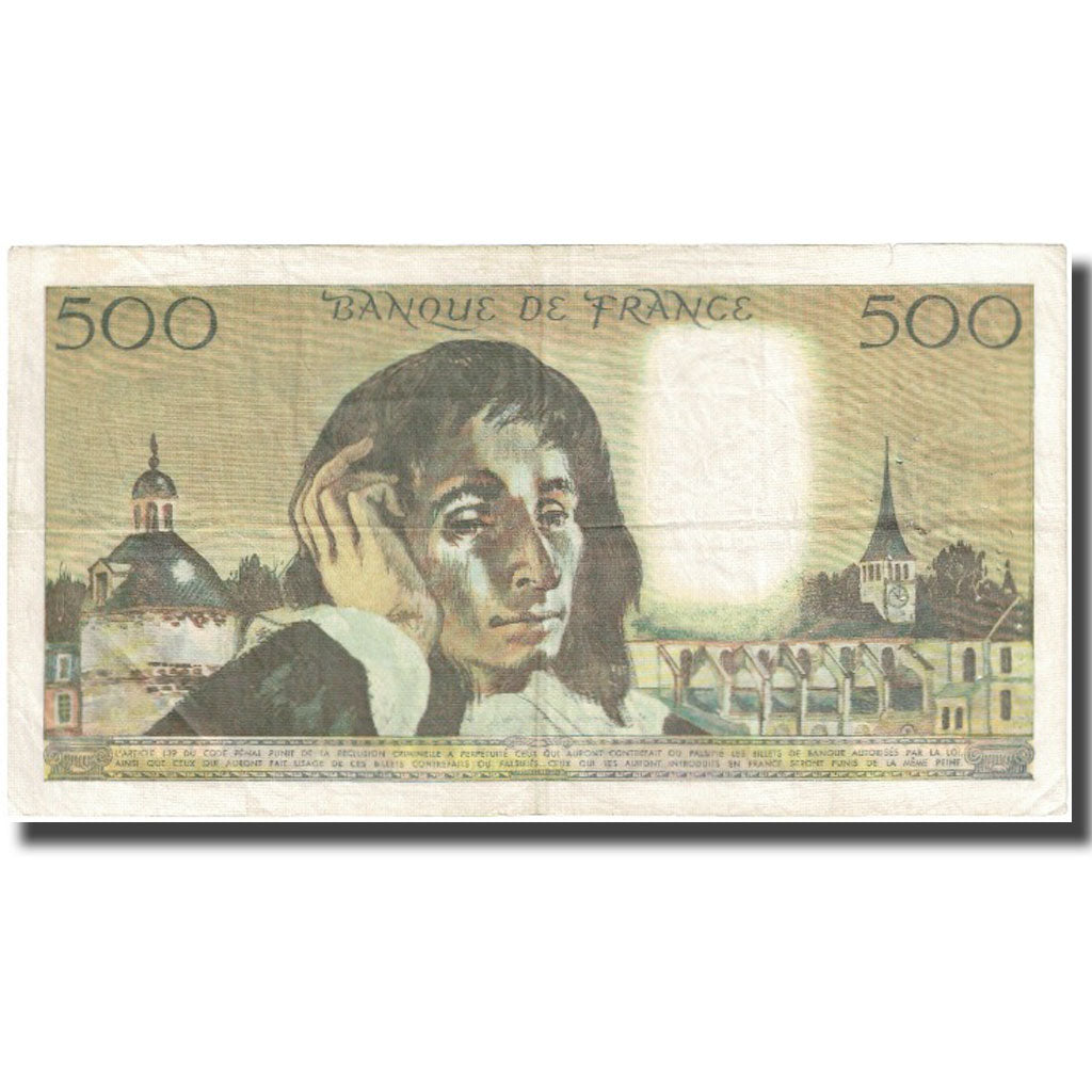 Francja, 500 Francs, Pascal, 1970, 1970-01-08, F(12-15), Fayette:71.5, KM:156a