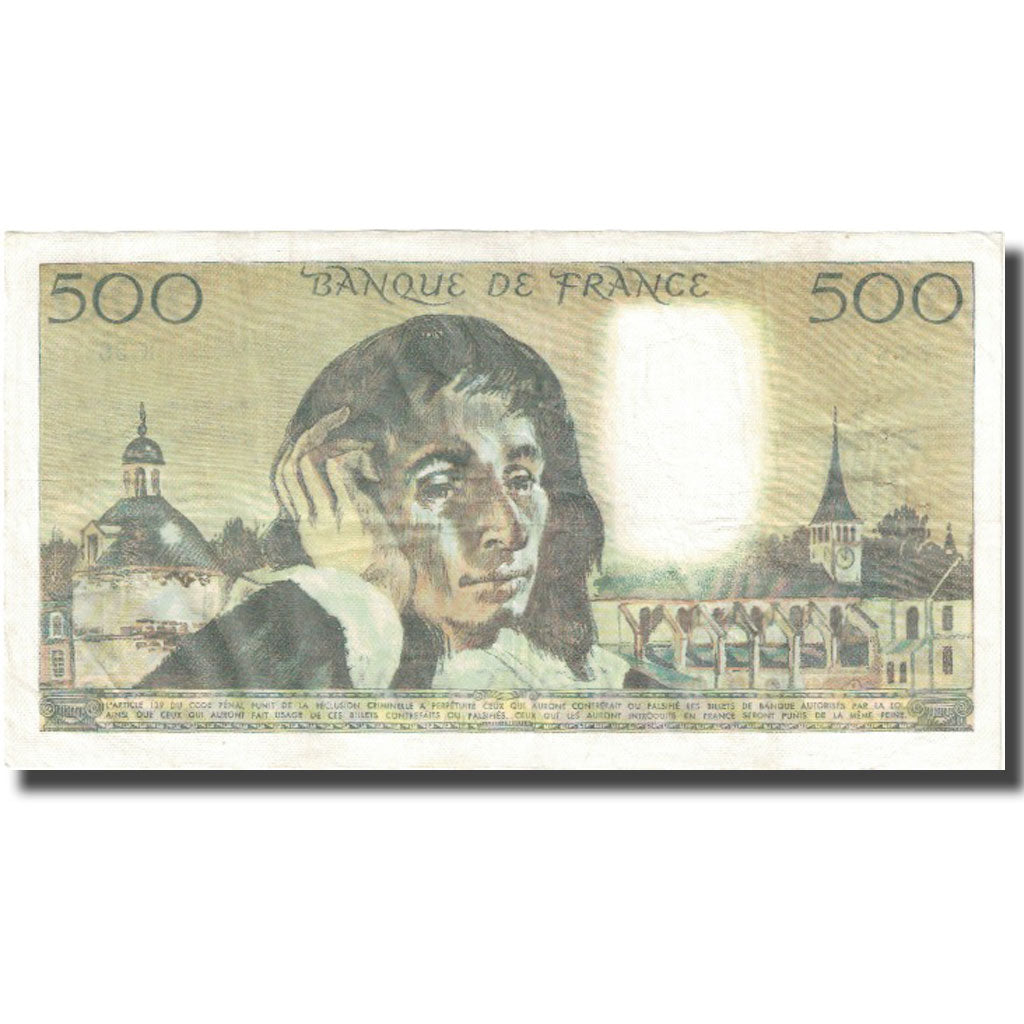 France, 500 Francs, Pascal, 1976, 1976-04-01, VF(30-35), Fayette:71.14, KM:156d