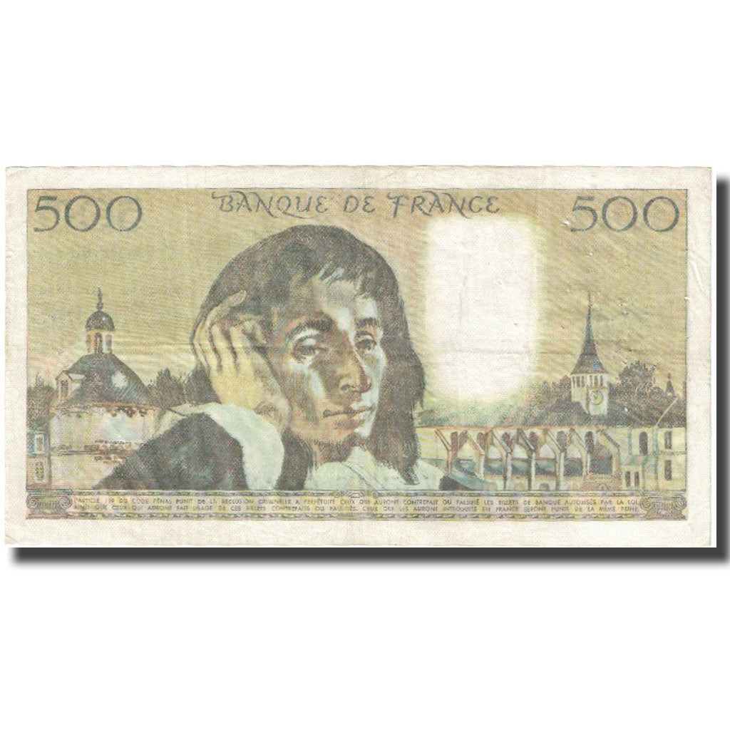 France, 500 Francs, Pascal, 1976, 1976-11-04, TB, Fayette:71.15, KM:156d
