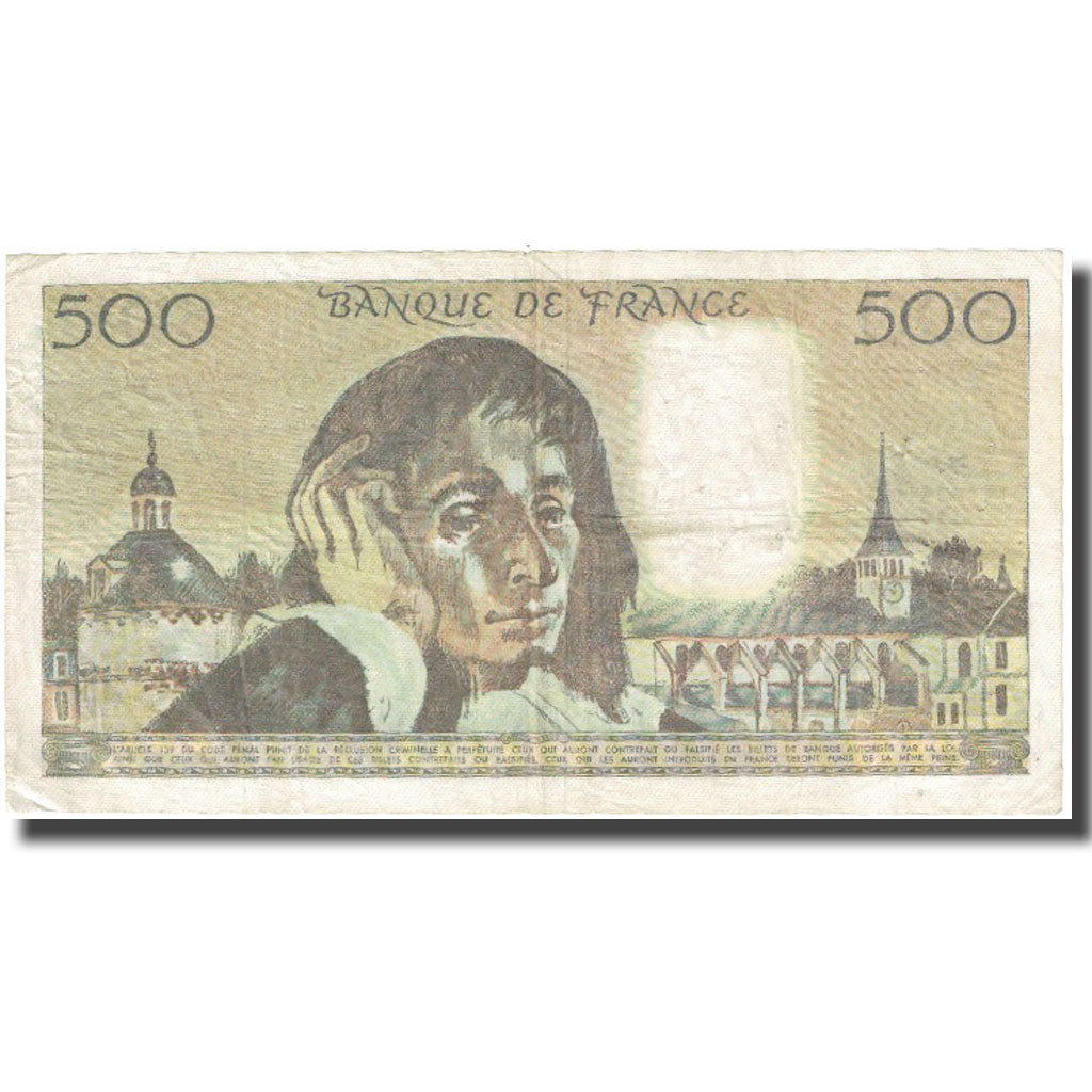França, 500 Francs, Pascal, 1977, 1977-02-03, F(12-15), Fayette:71.16, KM:156d