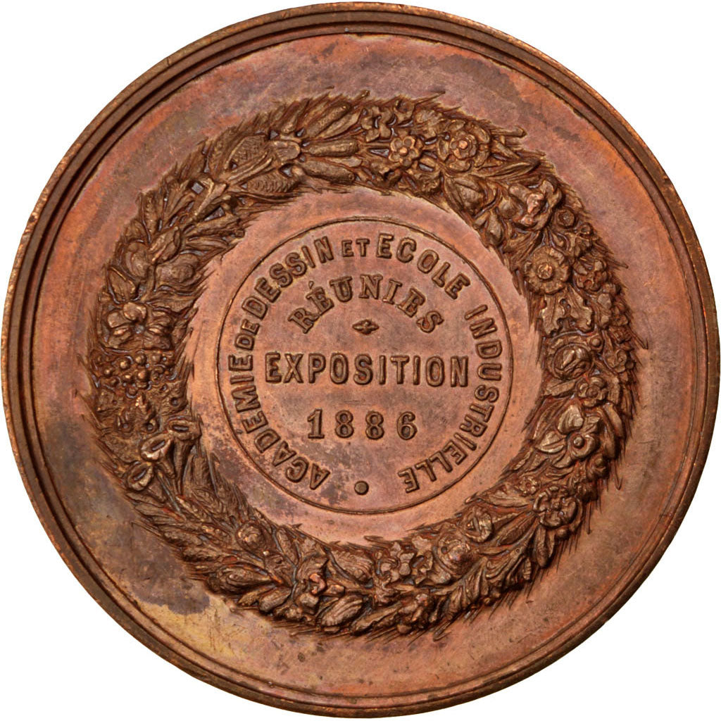 Francia, Medal, French Third Republic, Arts & Culture, 1886, BB+, Rame, 45
