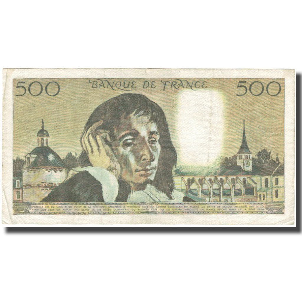 França, 500 Francs, Pascal, 1969, 1969-01-02, VF(20-25), Fayette:71.3, KM:156a