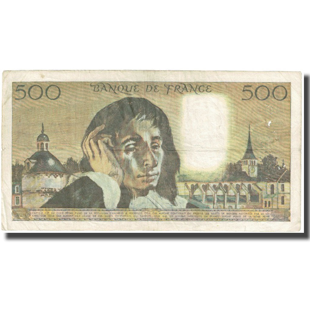 France, 500 Francs, Pascal, 1970, 1970-01-08, F(12-15), Fayette:71.5, KM:156a